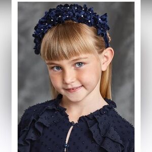 Girls Velvet Floral Headband